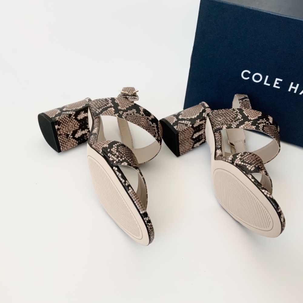 Cole Haan Avani City Snake Leather Heel Sandals - Picture 6 of 7